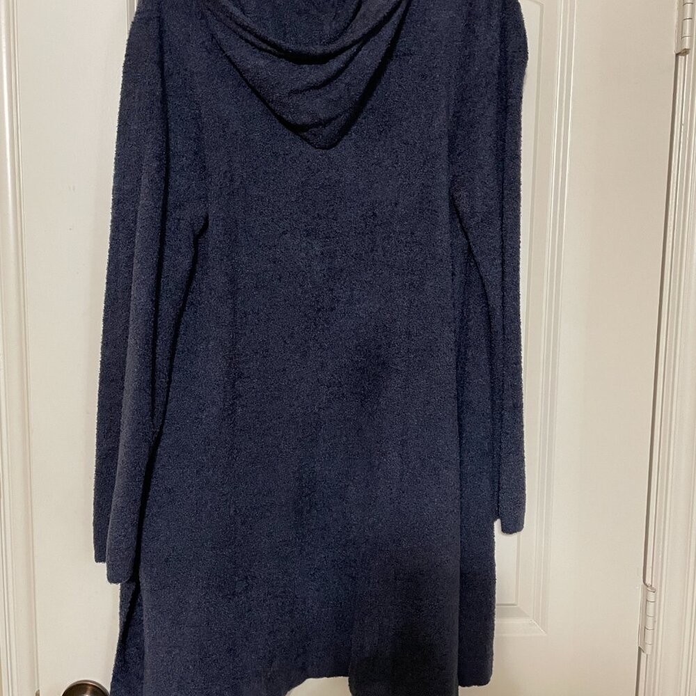 Barefoot Dreams Cozy Chic Lite Hooded Resort Cardigan Pacific Blue - Picture 2 of 3